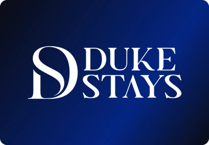 Duke Stays logo: A serif wordmark led by an interlocking D and S monogram.